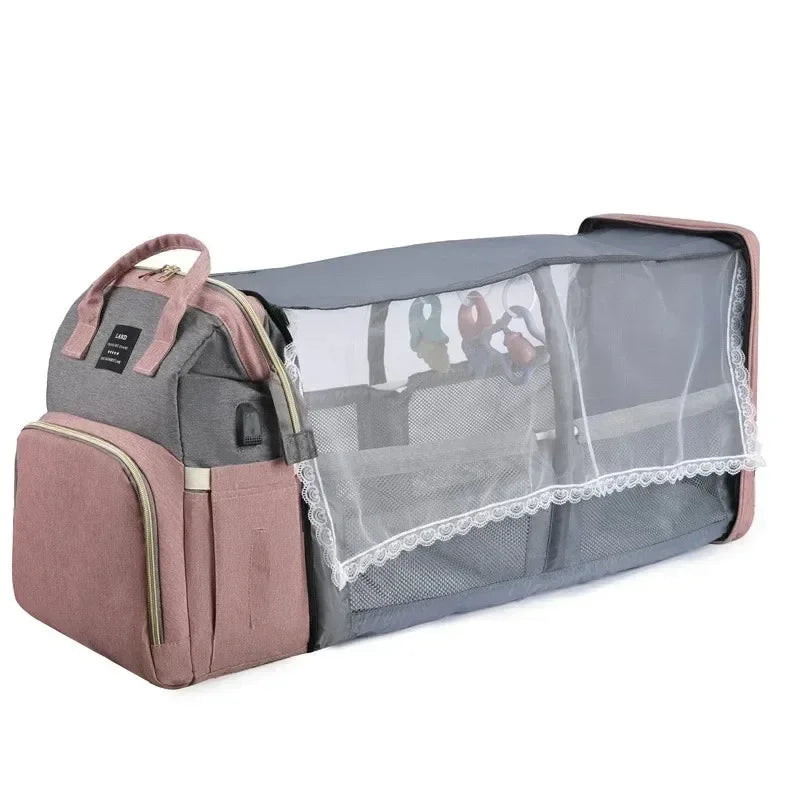 Foldable Diaper Bag + Baby Bed